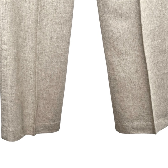 LOFT Julie Trouser Linen Pants Natural Beige Career Work Straight Leg Size 12 - Picture 5 of 12